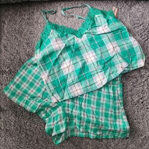 Colsie plaid pajama set cami shorts